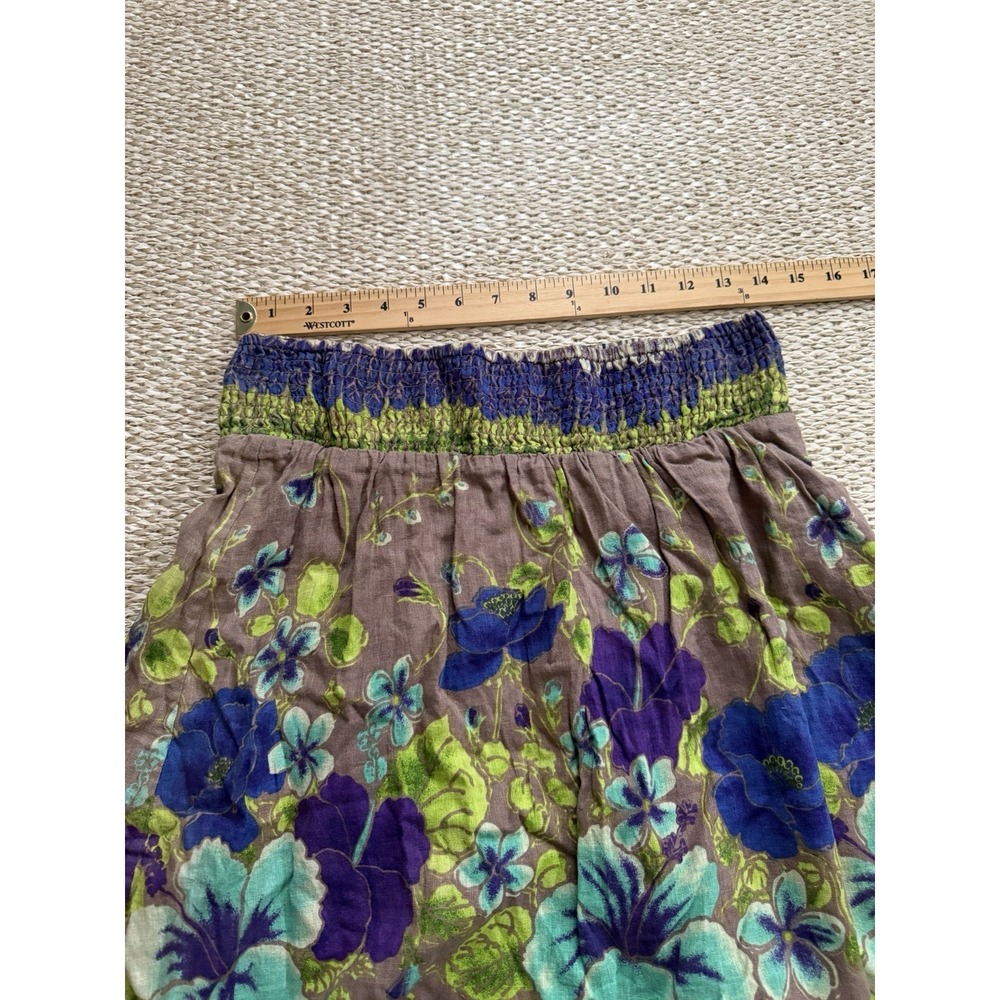 Free People Brown Skirt with Green and Blue Floral Print - Picture 6 of 7